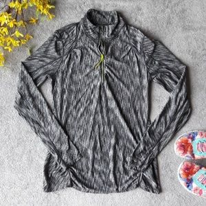 Athleta Grey & Black Space Dye Fast Track Jacket